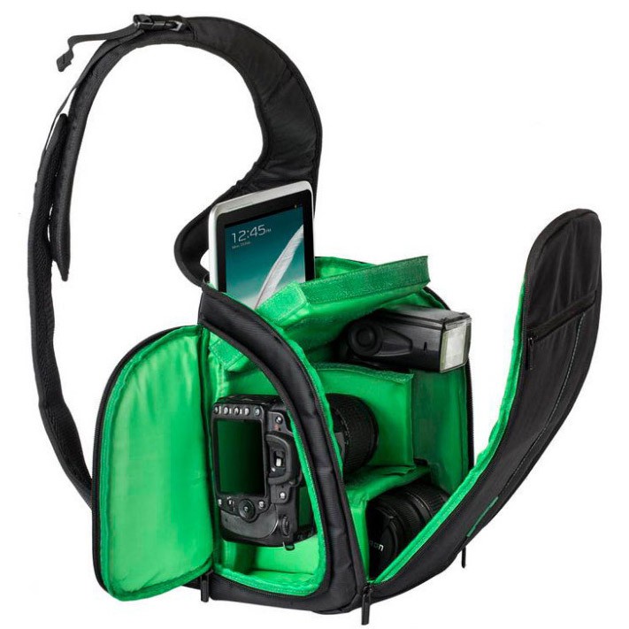 Tas Kamera DSLR Sling Camera DSLR Backpack Bag - Hijau