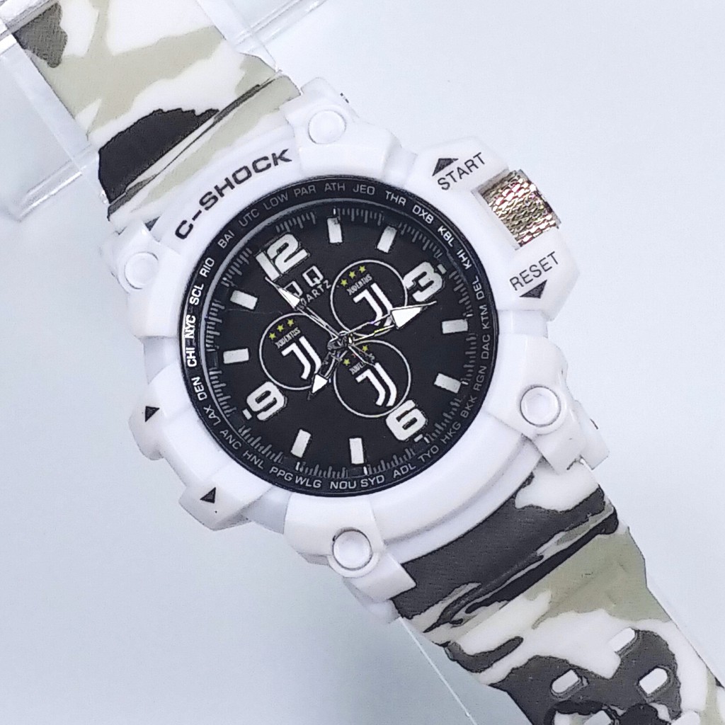 [MANTUL BANGET] JAM TANGAN JUVENTUS STRAP ARMY PUTIH