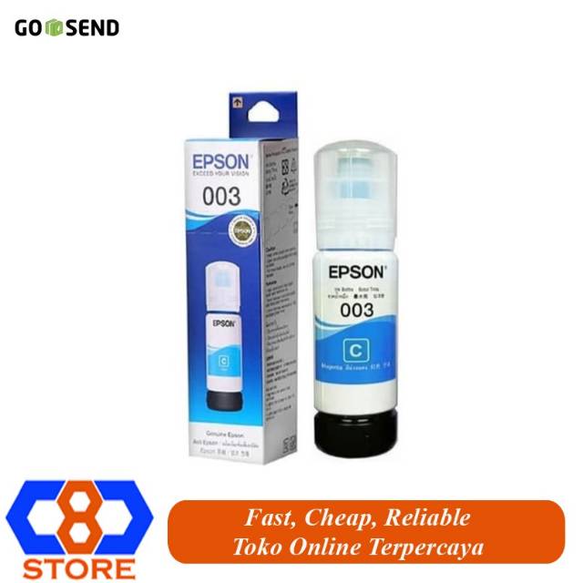 TINTA EPSON ORIGINAL 003 L1110 L3100 L3101 L3110 L3150 L5190 CYAN