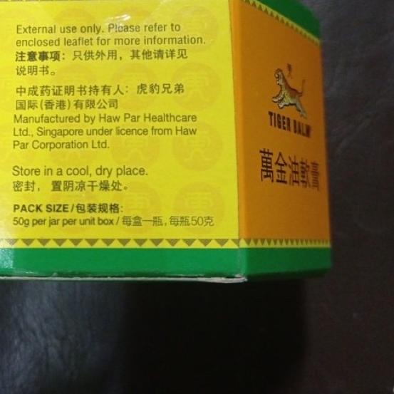 Tiger Balm Original Singapore Balsem Tiger Macan Harimau White Ointment Soft Red Ointment