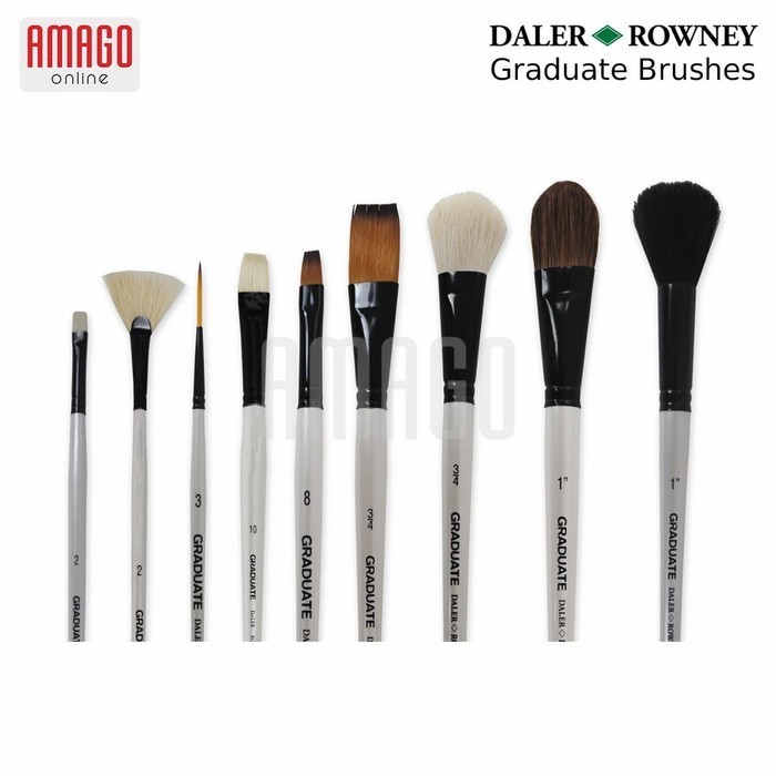 KUAS DALER ROWNEY ISI 4 - GRADUATE SYNTHETIC BRUSH - LONG HANDLE SET 4