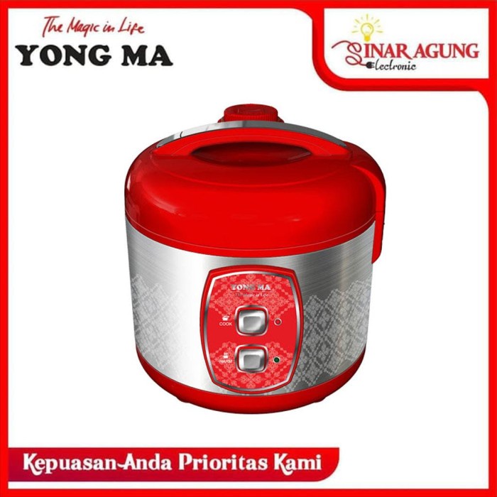 YONG MA RICE COOKER 2 LITER SMC7023 SMC-7023 SMC 7023 - MERAH Rice Cooker Elektrik Anti Gores Serbag