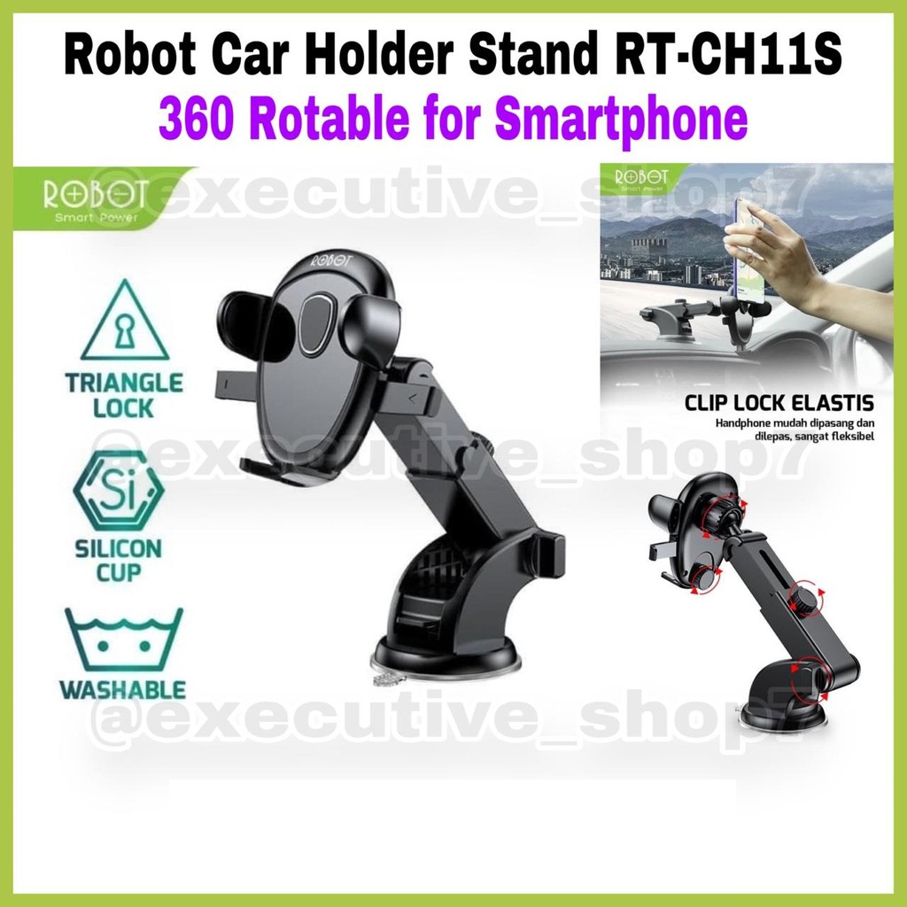 Robot Car Holder Stand RT-CH11S - 360 Rotable For Smartphone