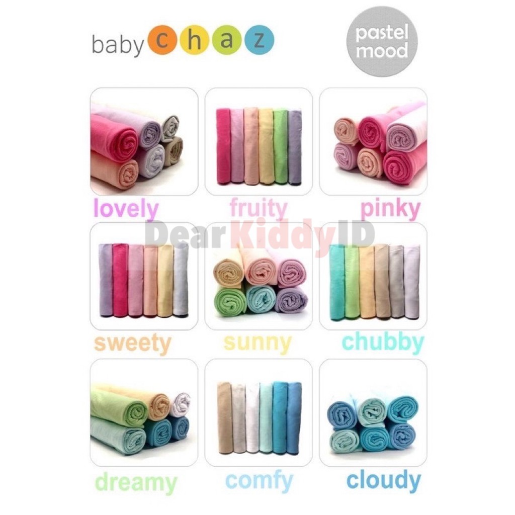 Baby Chaz Swaddle / Bedong PASTEL Mood (1pack=6pcs)