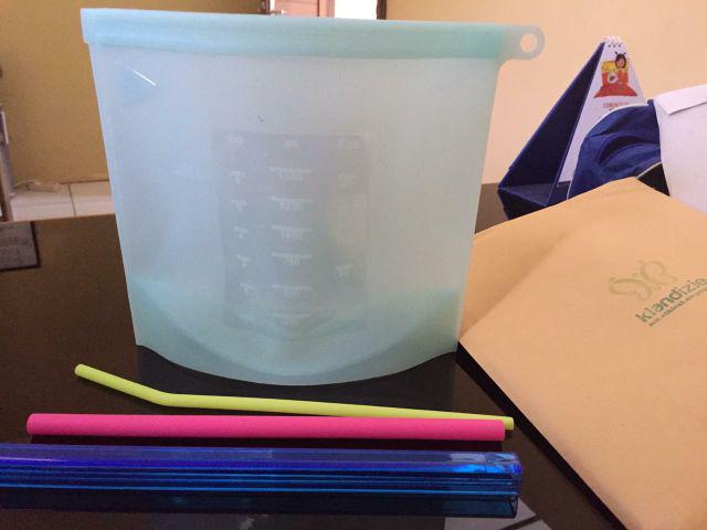 1500ml Reusable Ziplock Food Pouch Silicone Tempat Makanan Seal Bag