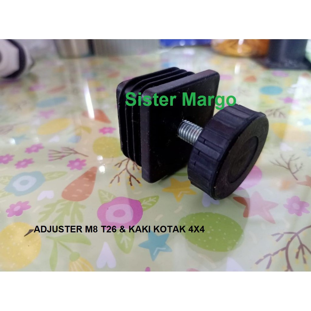 Adjuster Karet Kaki Stabil Kursi Meja Hollow Holo Kotak 4x4 M8 T26 D35