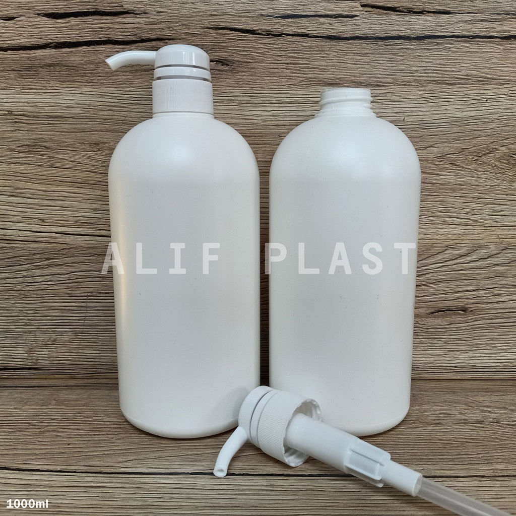 BOTOL HDPE 1000 ML DOVE TUTUP PUMP PUTIH / BOTOL 1L / 1 LITER / 1 L