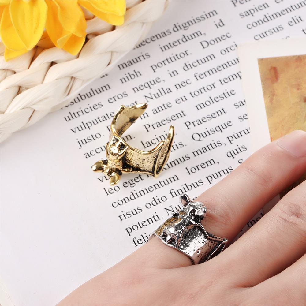 Preva Cincin Jari Kelelawar Cincin Vintage Hadiah Aksesoris Pesta Bat Jewellery