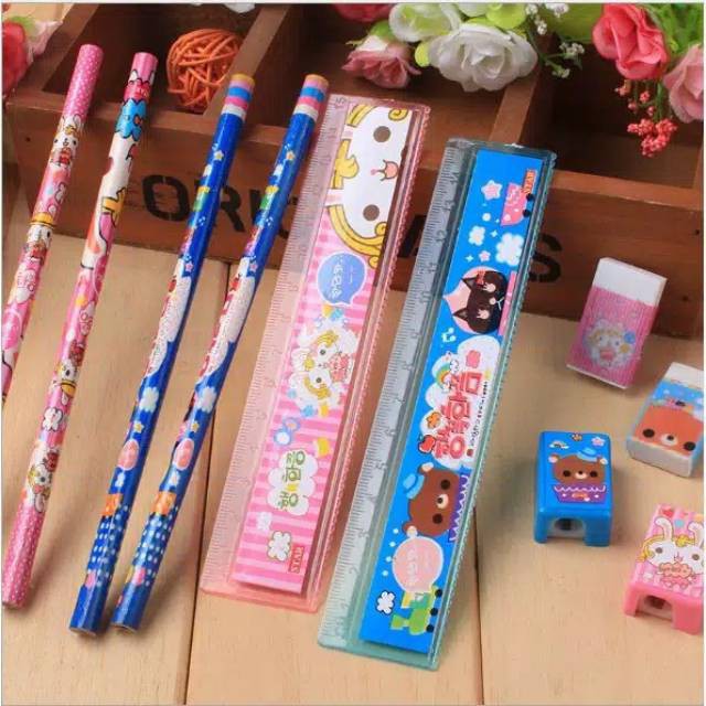 

☀LS☀ Set Alat Tulis Anak Gambar Kelinci Stationery 5 IN 1 AC09 COD