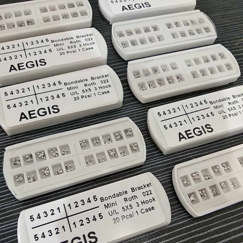 10 Set Bracket Mini Roth Aegis Dental Behel miniroth Aegis slot 022 bondable mesh