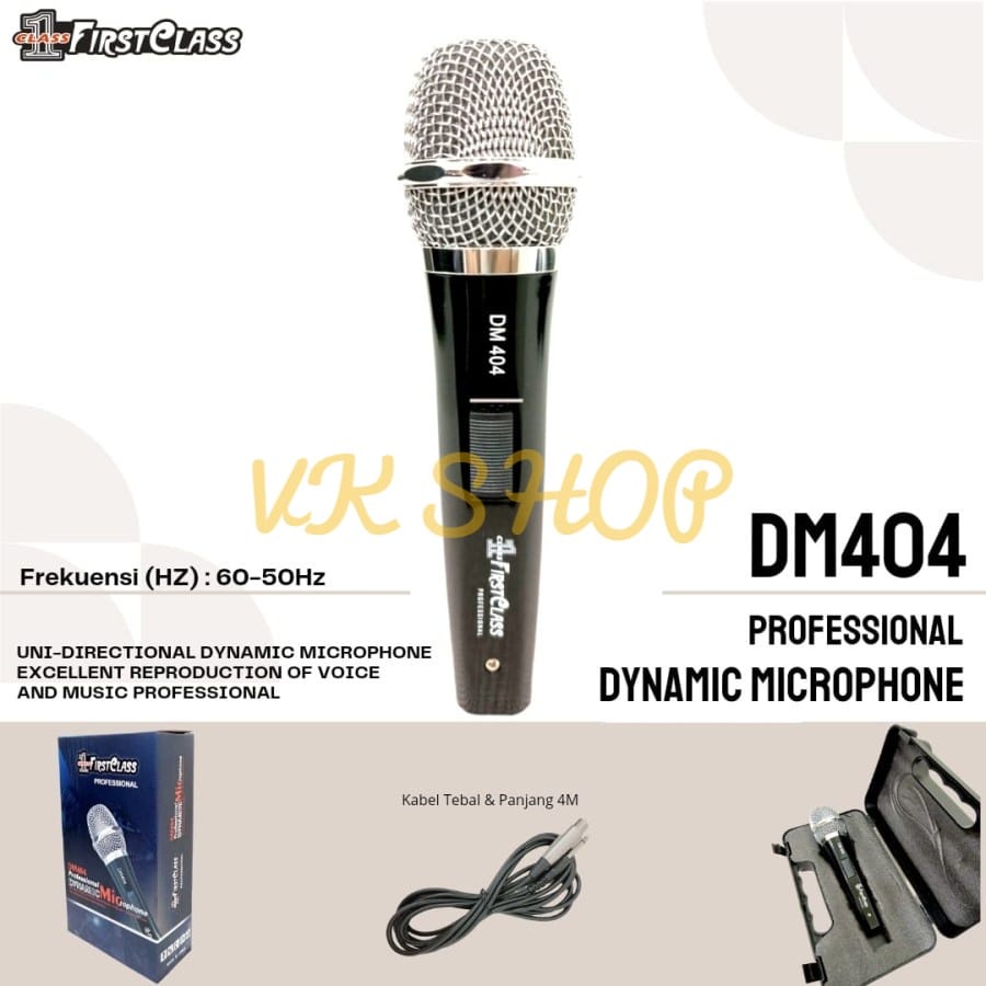 MIC KABEL FIRSTCLASS DM404 FIRST CLASS DM-404 PROFESSIONAL DYNAMIC MIC