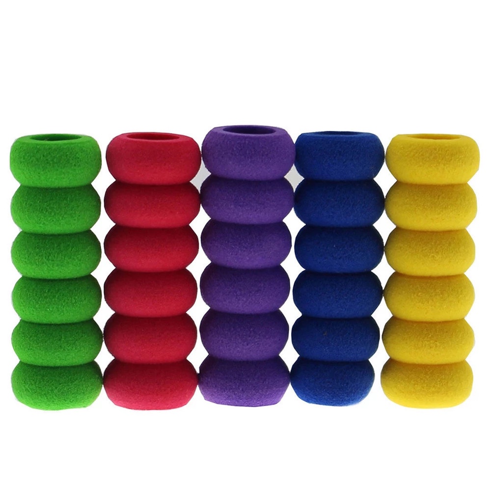 QUINTON School Stationery Pencil Grips Comfort Pencil Holder Pencil Cover Pencil Gripper Classics Non-slip Assorted Colors Writing Aid for Kids Soft Foam