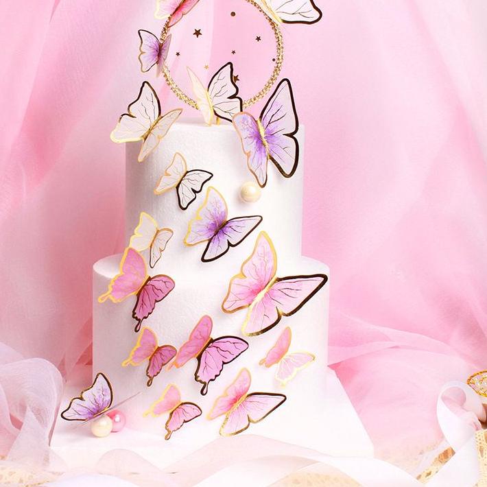 

#DISKON Toper Cake KUPU KUPU - Topper Happy Birthday Butterfly Gadis Korea - Hiasan Kue Ulang Tahun Impor Di⚡kon !!