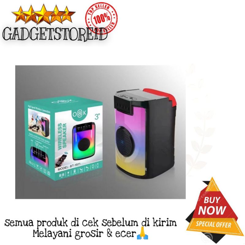 GG - Speaker wireless Bluetooth BT 1811 / speaker bluetooth RGB LED portable BT-1811 / speaker bluet