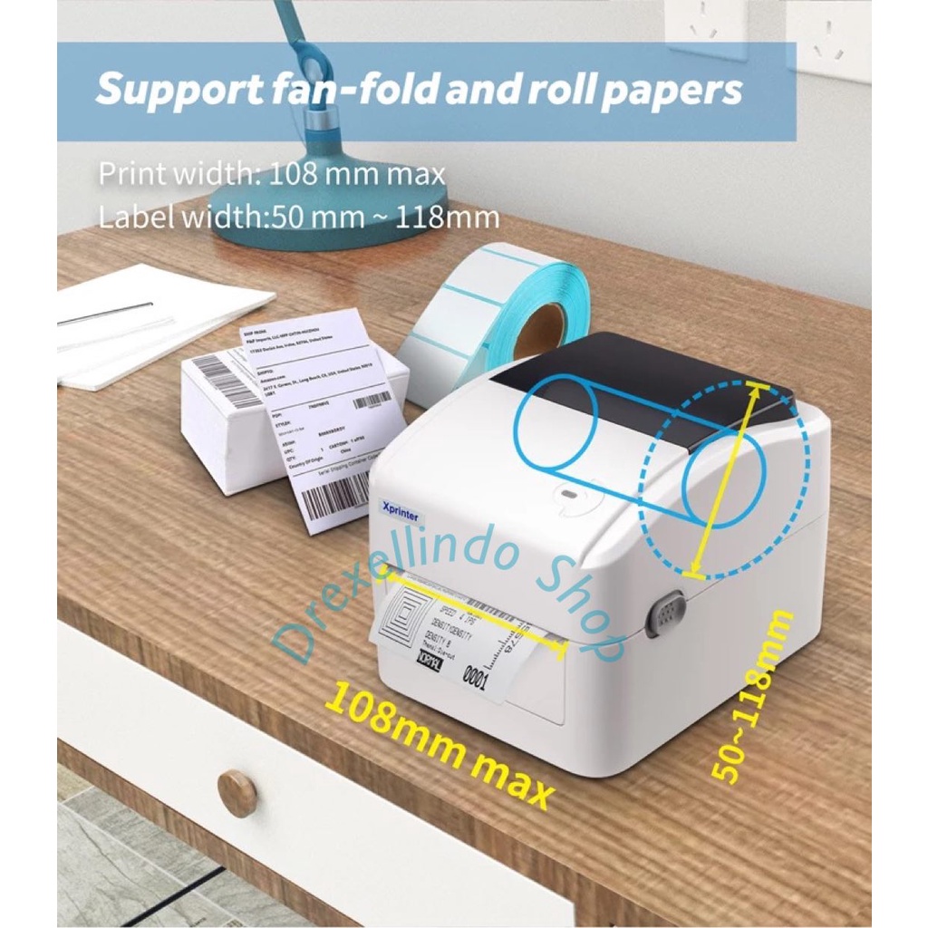 XPRINTER XP-420B Label Barcode Sticker Thermal USB BLUETOOTH