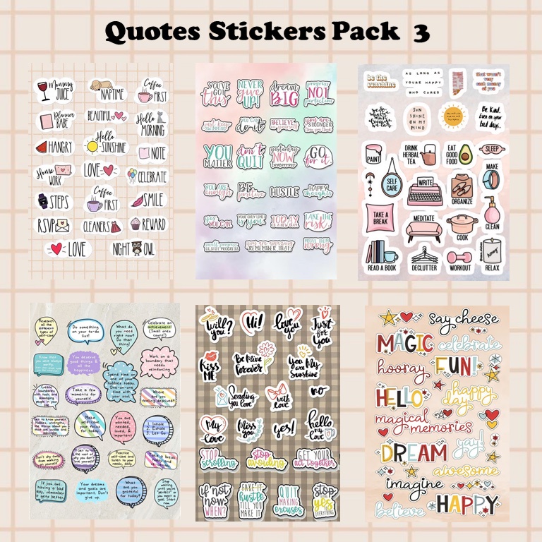 

[PART 3] Quotes Stickers stiker quotes aeshtetic jurnal stiker