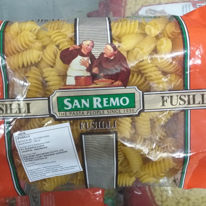 

SAN REMO FUSILLI 500gr makaroni fusili kualitas hotel