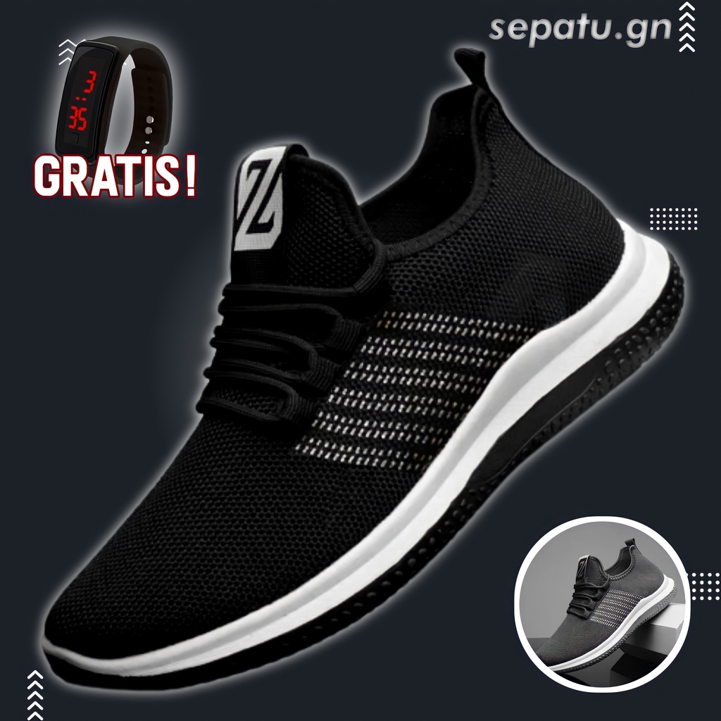 Sneaker Sepatu Pria Sepatu Sport Pria Sepatu Lari Pria Original Hitam Sepatu Sneaker Pria Import Sne