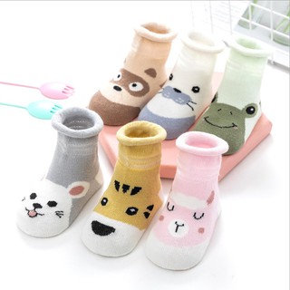  Kaos  kaki bayi anak import  dengan nonslip motif binatang 