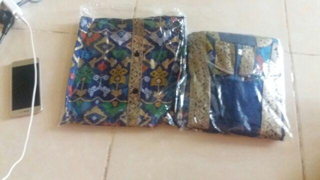 Sarimbit/ Couple Batik Rok N Blus Wanita Span Panjang Mentari Prodo Biru
