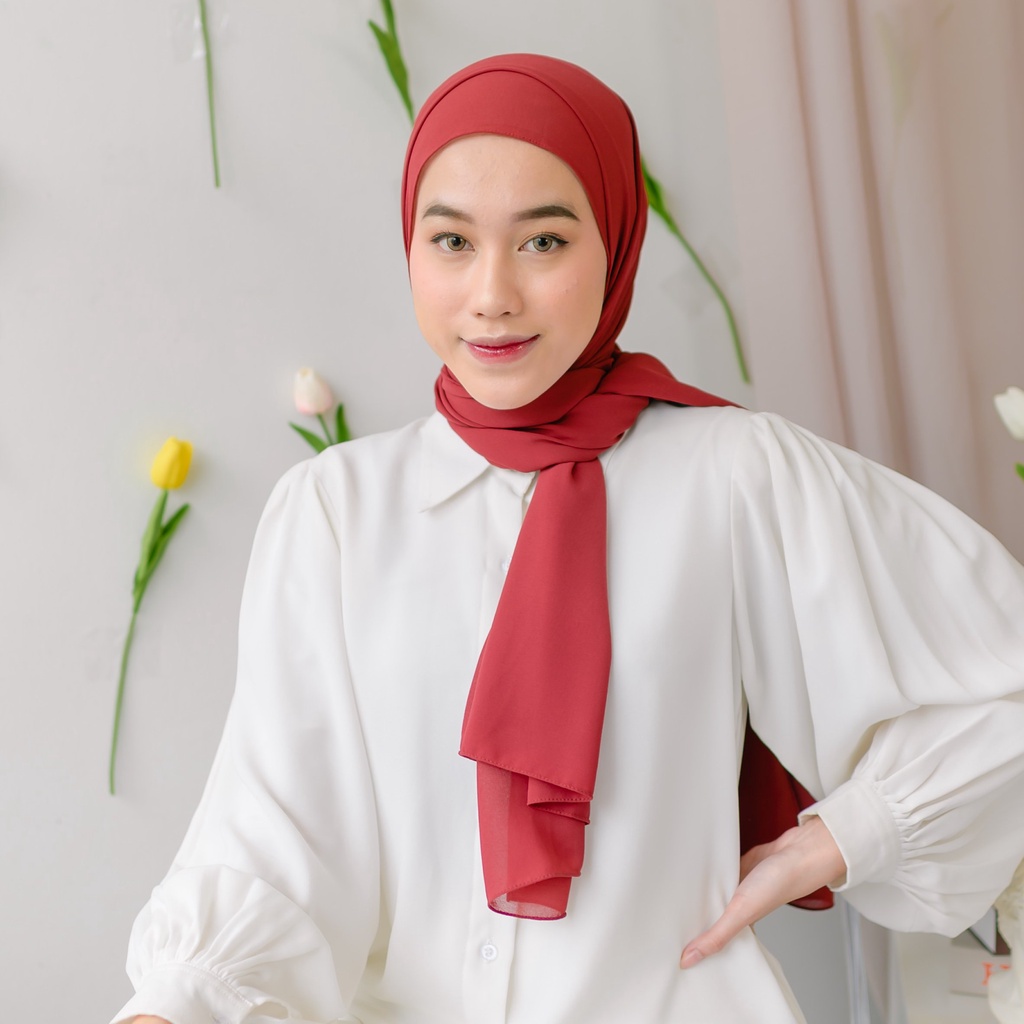 Lozy Hijab - [Defect] Bawal Shawl ( Hijab Pashmina )-Maroon