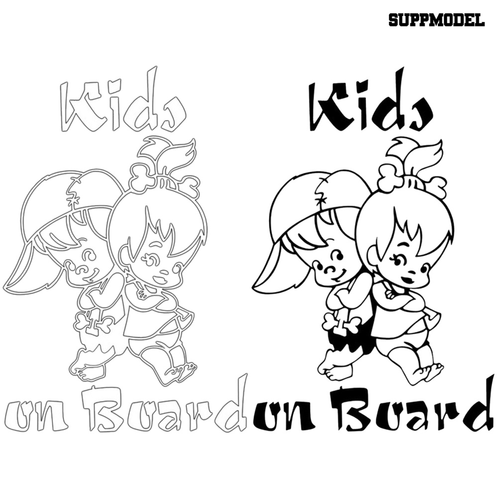 Stiker Decal Motif Tulisan Kids on Board Ukuran 12.5x19cm Untuk Dekorasi Jendela / Body Mobil