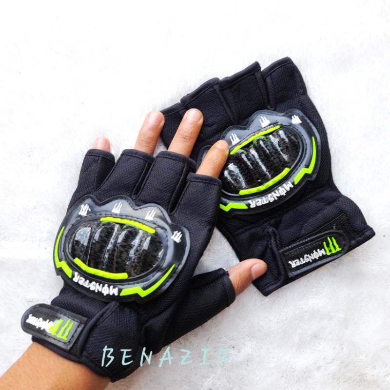 Sarung Tangan Motor Half Finger Monster Murah Sarung Tangan Batok Setengah Jari Pria