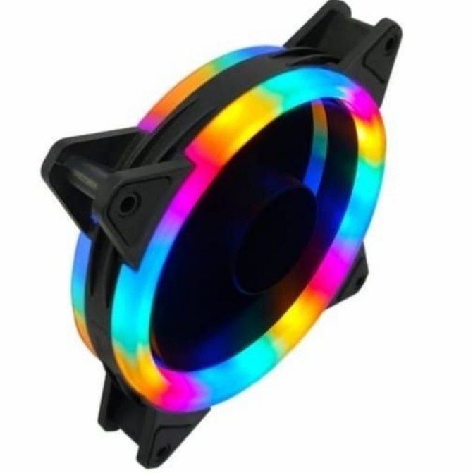 Fan RX7 RGB Fix rainbow 12cm kipas casing pc 120mm cooler desktop
