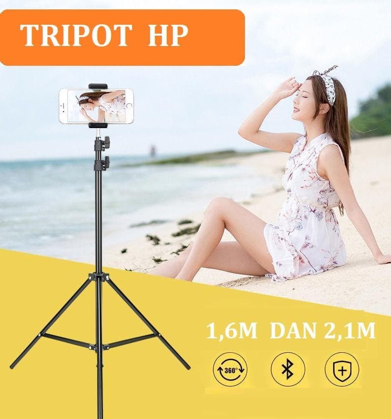 [ COD ] TRIPOD HP U holder Kaki Stabilizer 1.6m Meter 2.1meter/ tripod hp meja 3110A-3120 Terlaris