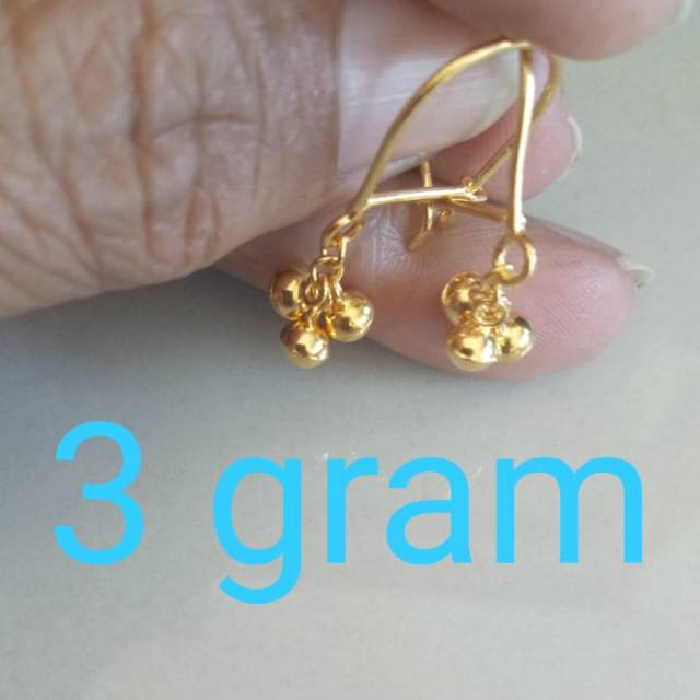  Anting  emas  gantung bulat emas  mas 24k kadar 99 9 