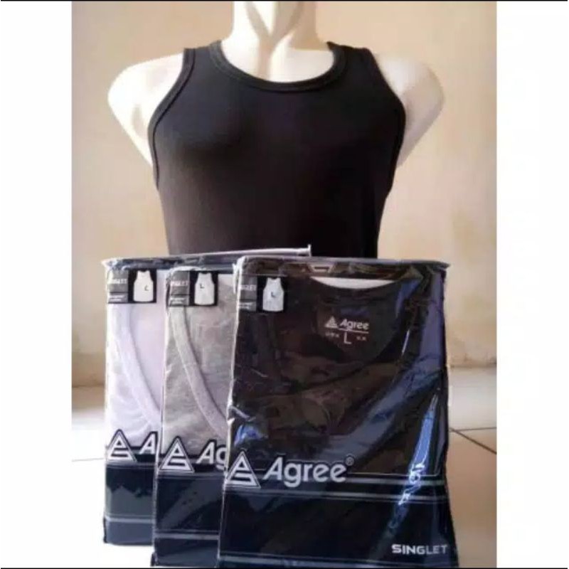 Singlet Agre Dewasa / Singlet Agre Sport / Kaos Dalam Tangtop Pria Size M-L-XL AGREE SPORT (R²)