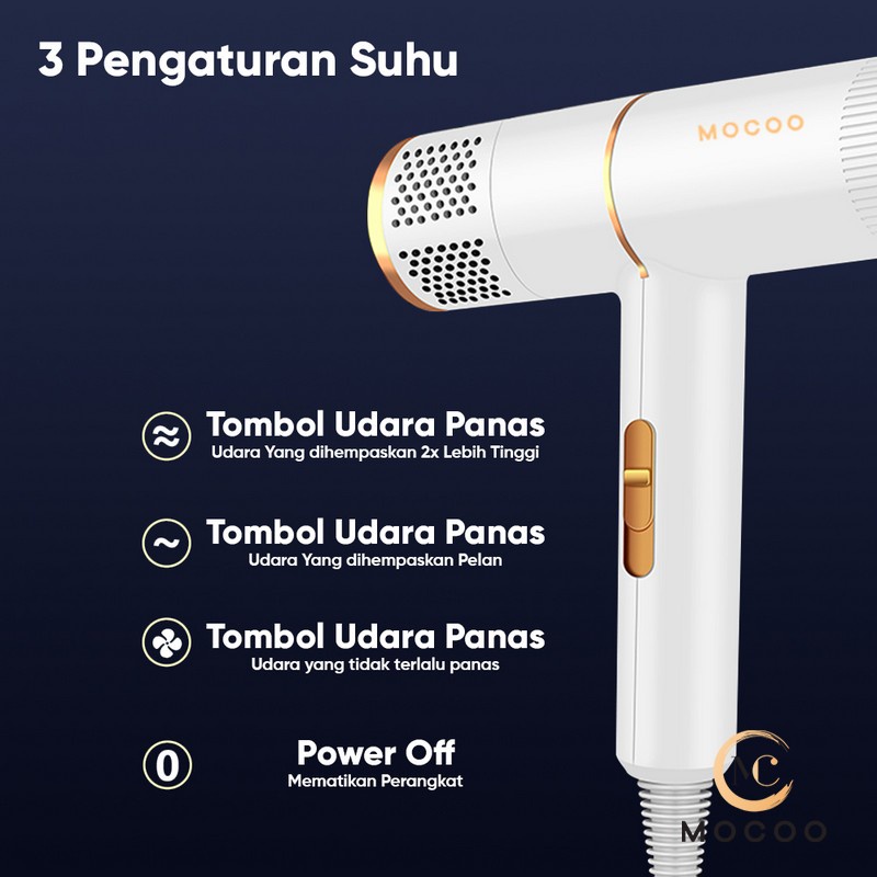 MOCOO Hair Dryer Profesional Salon &amp; Beauty HairCare / Pengering Rambut ion Negatif MC-1635