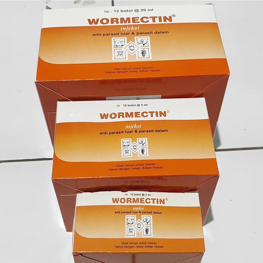 WORMECTIN 2ml 5ml 20ml - Obat Jamur Parasit Cacing Scabies Kucing Anjing Kelinci Sapi kambing Domba