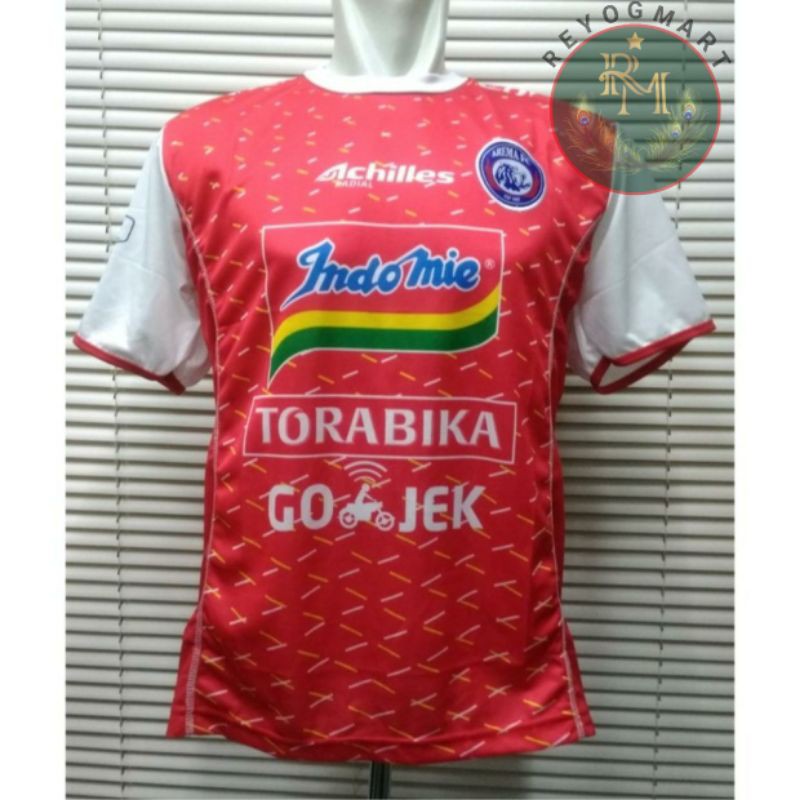 JERSEY AREMA FC AWAY 2018 LIGA 1 GOJEK MERAH PRINTING SEMI GRADE ORI LOKAL