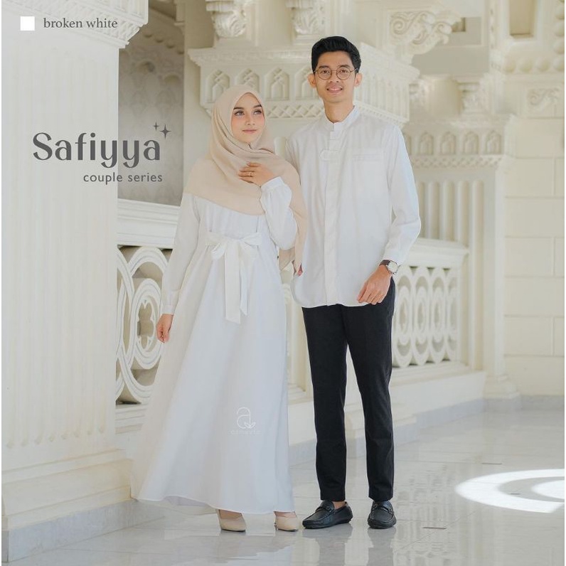Dress dan koko safiyya couple set | gamis couple katun madinah super adem ori by Azmeela