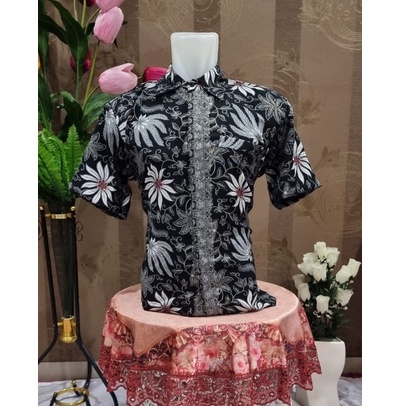 Kemeja Batik Pria Lengan Panjang Dan Lengan Pendek Motif Pisang Silver