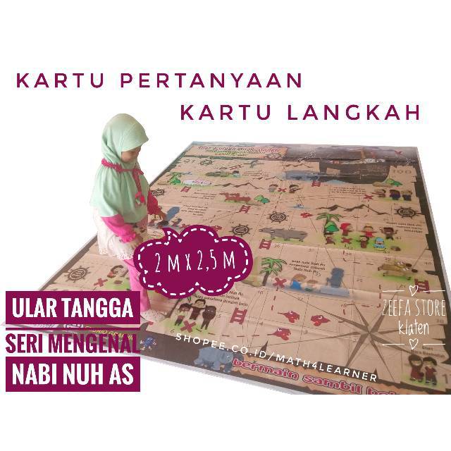 [2 m x 2,5 m] Ular Tangga Anak Sholeh Seri Mengenal Nabi Nuh As Ukuran M Karpet Jumbo Raksasa