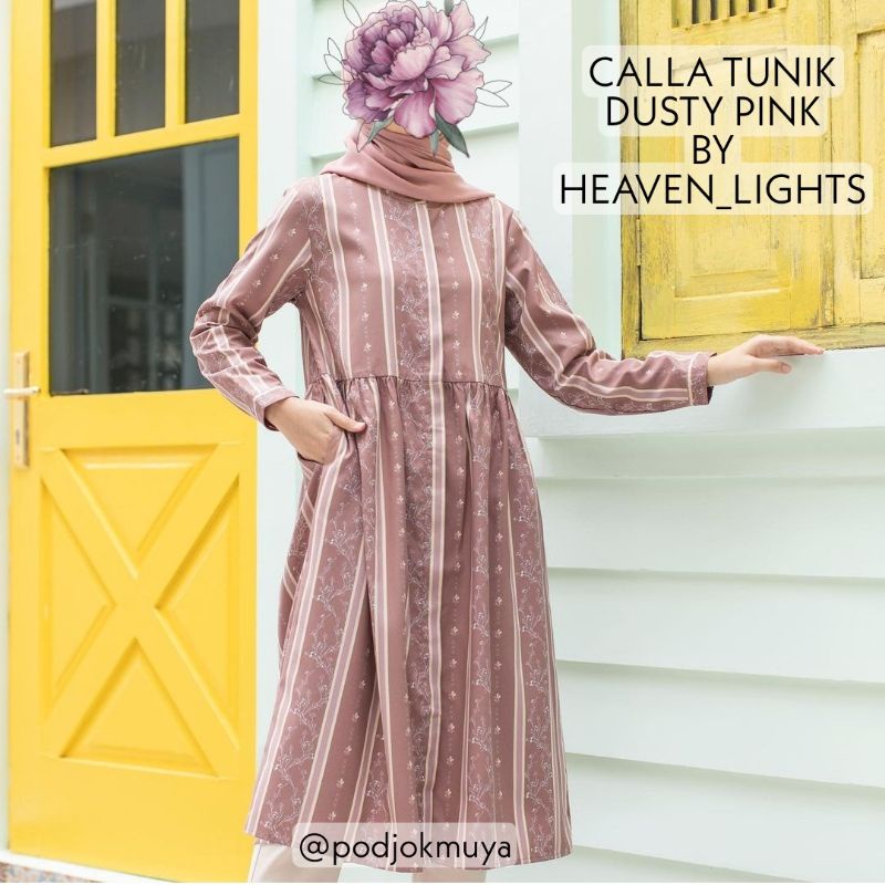 Calla Tunik by Heaven Lights - Baju Atasan Wanita Motif - Tunik Busui Friendly with zip