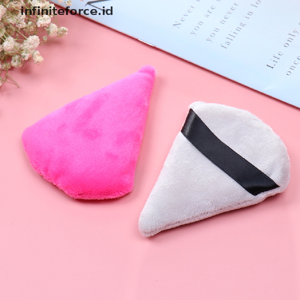 (Infiniteforce.Id) Spons Beauty Blender Mini Bentuk Segitiga Bahan Velvet Untuk Makeup / Kosmetik Wanita