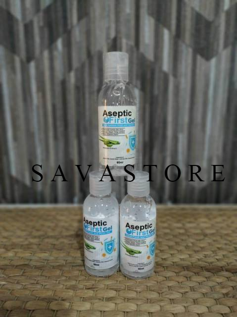 ASEPTIC FIRST HANDSANITIZER GEL 60ML FLIPTOP SIAP PAKAI - ECER GROSIR