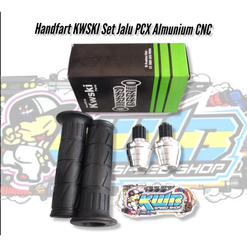 HANFAT KAZE KWSKI HANDGRIP HANDFART KAZE IMPORT + JALU SATRIA JALU NINJA REPRO Almunium cnc Jalu Stang Satria Fu ninja R RR almunium Set Handgrip Kaze import Grip Kaze Handfat Kaze Pnp Cb GL Megapro MP Lama Tiger Vixion Vario Scoopy Beat Nmax PCX DLL