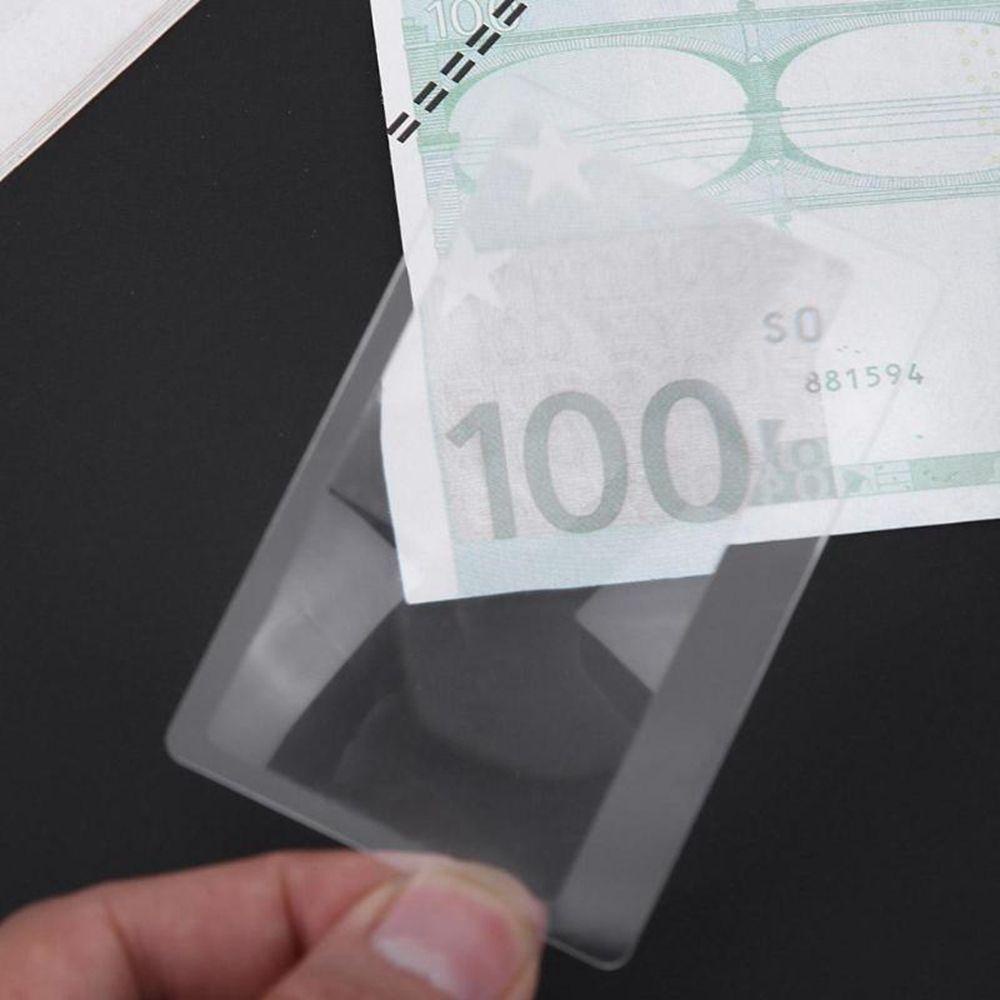 LANFY 10 PCS Fresnel Lens 3X Magnifying Glass Magnifiers For Reading Newspaper Book Made Of Plastics Portable Credit Card Shape Transparent Loupe