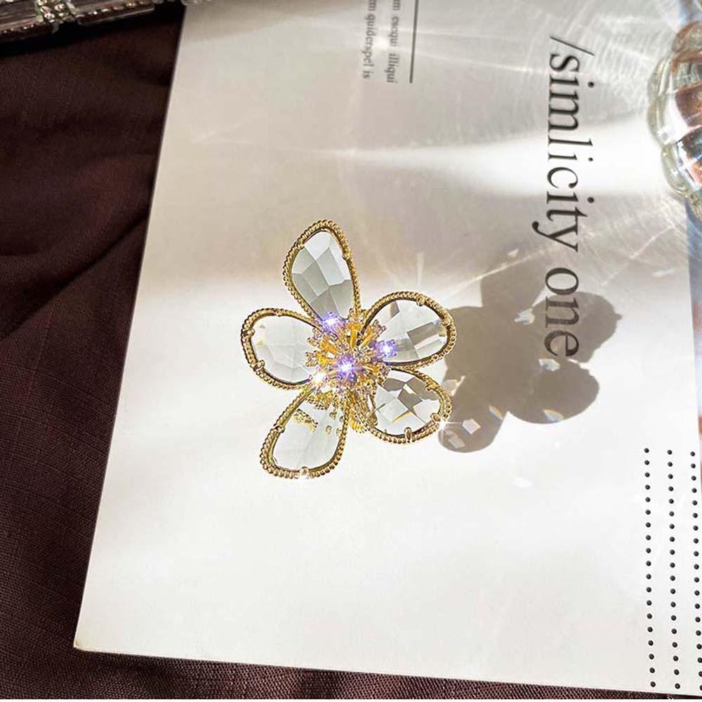 Mxbeauty Cincin Jari Mewah Elegan Hadiah Bunga Untuk Wanita Fashion Berlian Imitasi Perhiasan Yang Dapat Disesuaikan