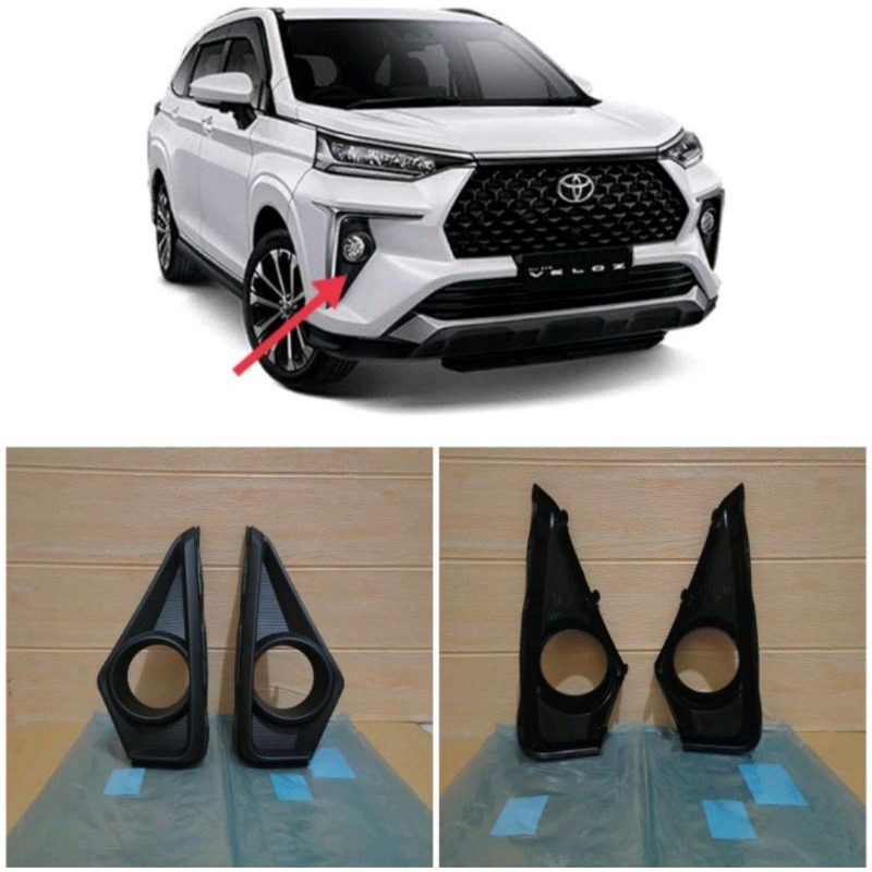 COVER RING FOGLAMP TOYOTA ALL NEW VELOZ 2022 UP CARBON HITAM GLOSSY ORIGINAL