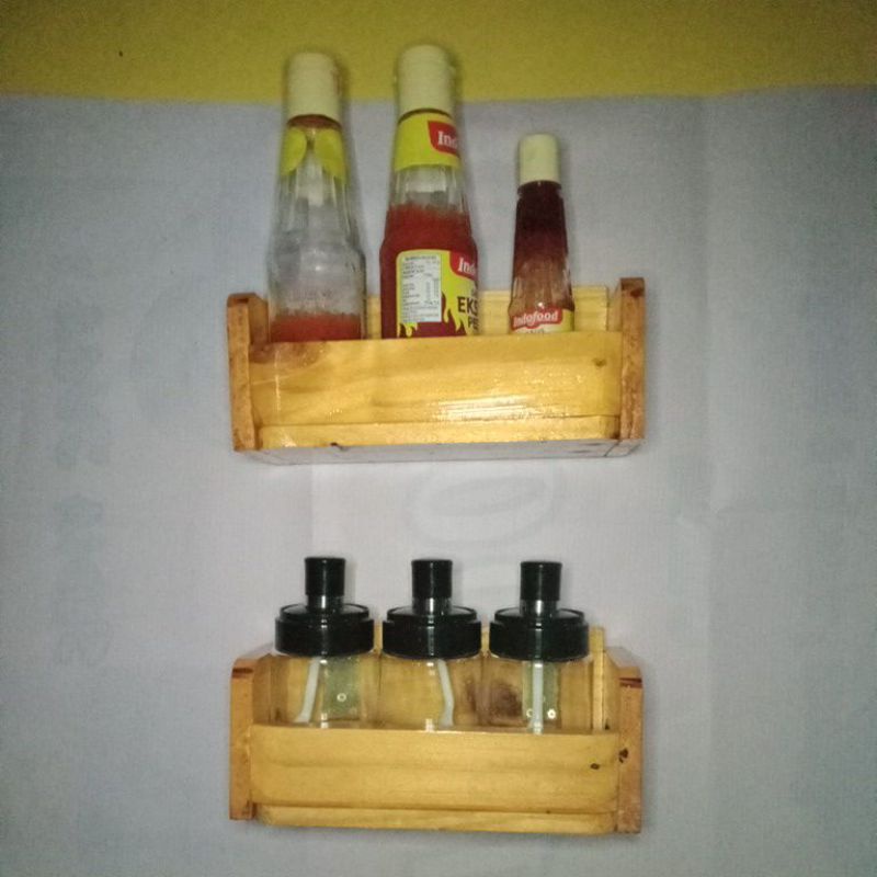 Rak bumbu dapur kayu jati belanda