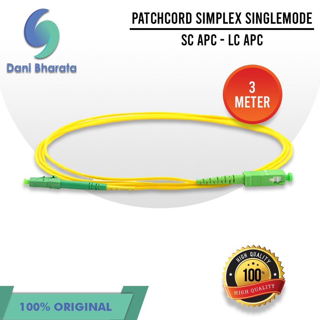 Kabel Patch Cord Patchcord SC-APC to LC-APC Simplex SM 3 Meter