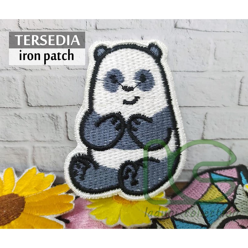 Patch bordir  PANDA Bare Bear /Patch bordir Karakter Panda bare bear