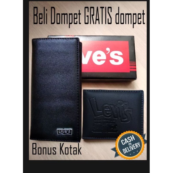 Beli 1 Gratis 1 Dompet Lipat Pria Kulit Sintetis Murah Model Terbaru