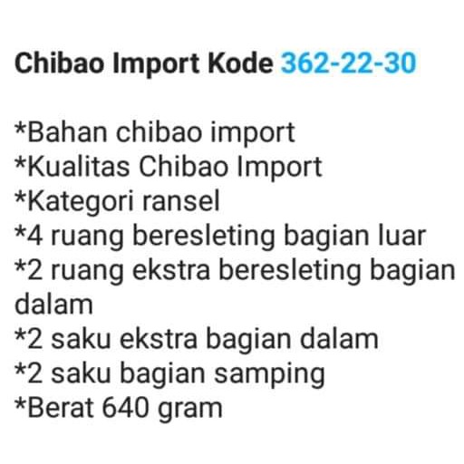Tas Ransel Wanita Tas Ransel Chibao 362-22 Bahan Kanvas. CRanelhibao Ransel Import Chibao Ori Tas Wanita Tas Ransel Wanita Terbaru Bisa bayar ditempat.!!