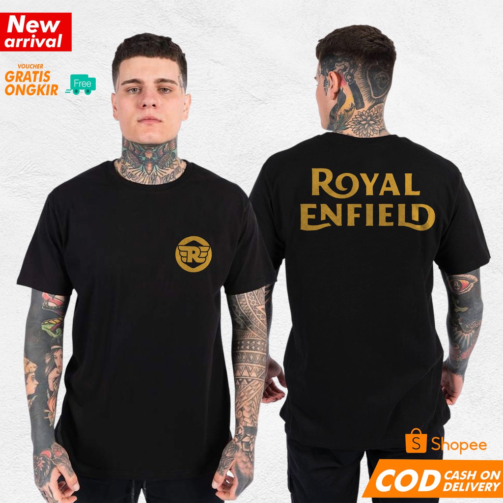 Kaos Motor Royal Enfield Cafe Racer Bober Terbaru - Hitam